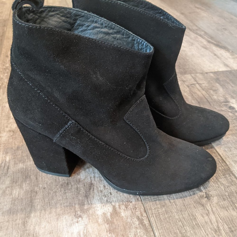 NWOT Castaner Made in Spain  Luxury Black Suede Leather Booties 37 msrp $300